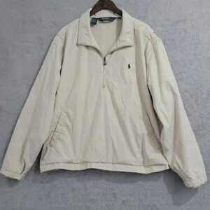 EUC Polo‎ Ralph Lauren Beige Windbreaker Men's Jacket XXL Polyester 4CT